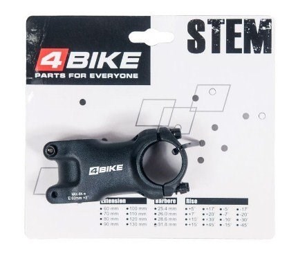 4Bike Вынос руля алюминиевый L: 60, R: +3 ̊, D: 31.8 мм TDS-D601 61277 - фото 107256