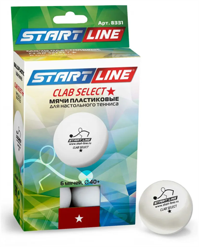 Start line Мячи для настольного тенниса Club Select 1* (6шт) - фото 108963