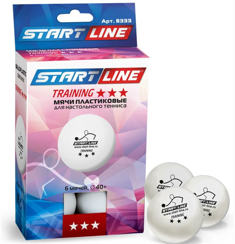 Start line Мячи для настольного тенниса Training 3* (6шт) 30839 - фото 108964