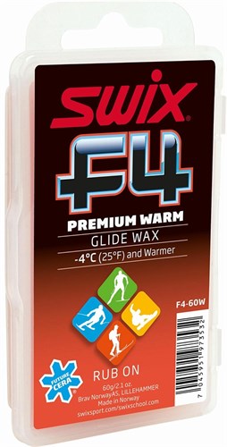Swix Мазь скольжения F4 Plus (твердая с пробкой) 60 гр 55667 - фото 112307