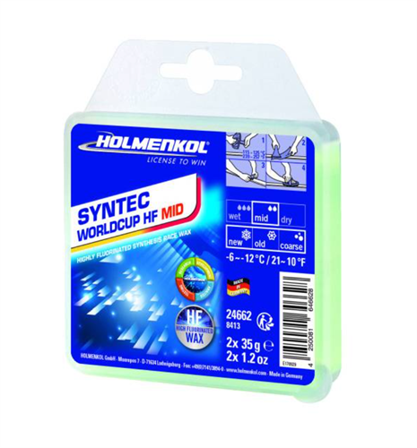 Holmenkol Мазь синтетическая гоночная с высоким содержанием фтора Syntec WC HF Mid 2x35 г (2025/2026) 68377 - фото 131054
