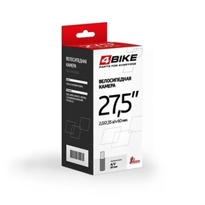 4Bike Велокамера 27.5 27.5x2,00/2,35 A/V, ниппель 60 мм 4809