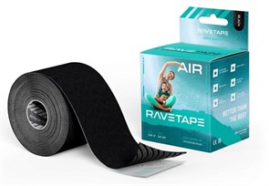 Кинезиотейп RaveTape Air 5см х 5м, (черный)